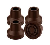 supregear 4pcs Quad Puntale per Stampelle, Antiscivolo 13 mm Gommini per Stampelle, Gomma Punta di Canna Presa Estrema Canna Sostituzione Piedino, Marrone