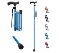 supregear Bastone Pieghevole, Bastone da Passeggio Pieghevole in Alluminio Pieghevole e Regolabile con Impugnatura a T e Cinturino da Polso Antiscivolo, Aiuto per la Mobilità Degli Anziani Disabili