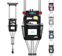 supregear Borsa per Stampelle, Grande Capacità con Portabottiglie e Tasche Multiple, Borsa Impermeabile Universale per Sotto Braccio, Nero