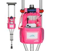 supregear Borsa per Stampelle, Grande Capacità con Portabottiglie e Tasche Multiple, Borsa Impermeabile Universale per Sotto Braccio, Rosa