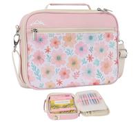 supregear Copribibbia Donna, Borsa da Chiesa in Tela Trapuntata con Tracolla, Divisorio Rimovibile, Custodia per Studio Biblico, Regalo Cristiano per Ragazza/Donna, Floreale Rosa