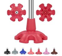 supregear Punta di Canna, Ricambio in Gomma Autoportante Antiscivolo a Sei Punti per Bastone da Passeggio Pieghevole, Rosso