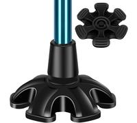 supregear Puntale in Gomma da 16 mm, Puntale Autoportante Gommino per Stampelle e Bastoni, Antiscivolo Base Larga con 6 Piedini per Bastone da Passeggio, 1 Pezzo