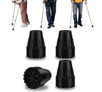 supregear Puntali in Gomma, 4 Pezzi 22 mm Gommini per Stampelle e Bastoni, Gomma Antiscivolo Base Larga con Inserto in Metallo, Presa Estrema
