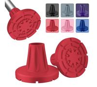 supregear Punte per Grucce 7/8 in (22 mm), Punte Antiscivolo per Tutti i Terreni, Piedini di Ricambio Heavy Duty con Adesione Estrema, Base Larga con Inserti Metallici, 2 Pezzi, Rosso