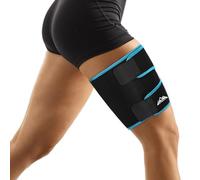 supregear Supporto coscia Compressione, Manicotto di Compressione Regolabile in Neoprene Hamstring Quad Wrap e Antiscivolo i Guadricipiti e i Muscoli Inguinali per Unisex, Nero + Blu, L