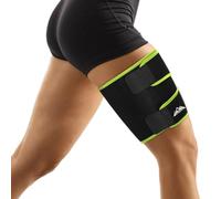 supregear Supporto coscia Compressione, Manicotto di Compressione Regolabile in Neoprene Hamstring Quad Wrap e Antiscivolo i Guadricipiti e i Muscoli Inguinali per Unisex, Nero + Verde Erba, XL