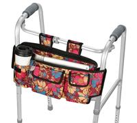 supregear Walker Bag, Borsa da Viaggio Pieghevole per Organizer con Cesto Pieghevole di Alta qualità per Qualsiasi Walker Style Rollator e Sedia a Rotelle (Floreale)