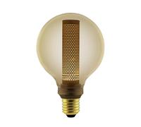 Suprema, Lampada Decorativa Twilight Effetto Lanterna Accesa, Attacco E27, Tensione 220-240V, Luce Calda 1800K, Potenza 3W, 94x144mm, Non Dimmerabile (Ambrata)