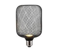 Suprema, Lampadina LED Decorativa Gabbia, Diffusore Faretto, 100x162, Attacco E27, Flusso Luminoso 110Im, Tensione 220-240V, Luce calda 1800k, Potenza 3,5W, Dimmerabile (Nero)