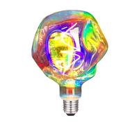 Suprema, Lampadina LED Decorativa Mini Globo Irregolare, Vintage, Attacco E27, 1800K, 4W, 220-240V, Dimmerabile (Raimbow)