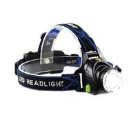 Suprema, Luxen, Torcia Frontale LED 10W, Lampada da Testa in Alluminio Ricaricabile USB, 400 Lumen, Batteria 2000mAh, Zoom Regolabile, Inclinazione 90 Gradi, Portata 70 Metri, 3 Modalità