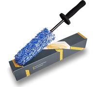 Supreme - Spazzola in microfibra per ruote auto, manico medio, detergente rimovibile per cerchi in lega, spazzola per la pulizia delle ruote completamente sicura, blu