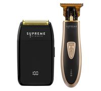 Supreme Trimmer Crunch Lite 2 in 1 - Rasoio a lama e taglierina a forma di T | ST5210 Rasoio elettrico e rasoio STF600 | Set tagliacapelli da viaggio | Nero