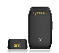 Supreme Trimmer STF602 - Rasoio elettrico da uomo a secco o a umido, per barbiere, nero