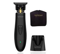 Supreme Trimmer, Tagliabarba uomo professionale, tagliacapelli baffi, senza fili, indicatore LED e supporto, lama TB531 migliorata - ST5220 nero T-Shaper Li