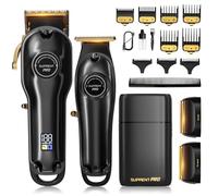 SUPRENT PRO - Set di tagliacapelli professionale e trimmer con rasoio a lamina, tagliacapelli professionale da barbiere per uomo