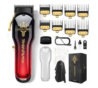 SUPRENT® PRO - Tagliacapelli professionale da uomo, lama rivestita in DLC e motore brushless, kit per taglio capelli ricaricabile, con involucro personalizzabile fai da te, regalo per uomo (rosso)
