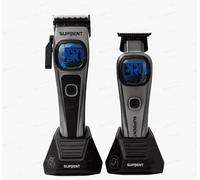 SUPRENT PRO - Tagliacapelli professionale per uomo - Barber Clippers & Zero-Gapped Trimmer Combinazione con caricabatterie, velocità del motore 10000 giri/min, lame con rivestimento in titanio blu