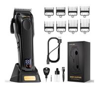 SUPRENT PRO Tagliacapelli Uomo Professionale, Taglia Capelli Elettrico Motore Brushless e DLC Lama Rimovibile Rivestita, Kit Tagliacapelli Senza Fili per Uomo, con Base di Ricarica