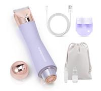 SUPRENT Rasoio elettrico da donna per bikini da donna, impermeabile, indolore, rasoio per bikini, depilazione pubica bagnata e asciutta, per viso, gambe, ascelle (viola)