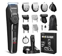 SUPRENT Regolabarba da uomo, impermeabile, senza fili, kit per barba, viso, naso e corpo, regolabarba regolabile con set di 40 lunghezze, durata 3,5 ore
