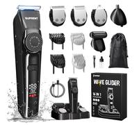 SUPRENT Regolabarba Uomo Professionale - Rasoio Elettrico Barba e Capelli IPX7 Impermeabile Tagliacapelli Uomo per Barba, Capelli, Naso e Orecchie, 90 Minuti Di Utilizzo, Idea Regalo