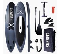 Suprfit tavola da SUP Stand Up Paddle Board tavola, Custodia, pagaia, Pompa, Laccio di Sicurezza, Set di Riparazione Modelli Lailani Grey 330 x 78 x 15 cm Ideale per Gli utenti Fino a 130 kg