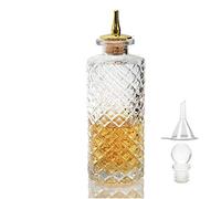 Suprobarware Bitters Bottle - Bottiglia Diamond Bitter per cocktail, 170 ml, bottiglia di vetro con top in lega di zinco, NKJP0001