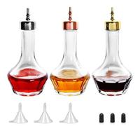 SuproBarware Bitters - Set di 3 bottiglie da cruscotto in vetro con piano cruscotto, strumento professionale per cocktail, ideale per barista, bar
