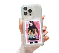 SUPRPETRIX - Custodia per cellulare con display per carte da gioco e foto per iPhone | Compatibile con tutte le TCG, carte da gioco, sport, One Piece, Magic The Gathering e altro (Trasparente, iPhone