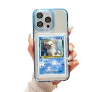 SUPRPETRIX Custodia per cellulare per carte da collezione e foto per iPhone | Compatibile con tutte le TCG, carte da collezione, sport, One Piece, Magic The Gathering e altro (Blu, iPhone 17 Pro)