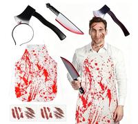 SUPRROW Costume da macellaio per Halloween, da uomo e da donna