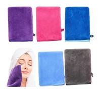 SUPRROW Set di panni per il viso, 5 pezzi, guanti da bagno, spugna, riutilizzabile, forte assorbimento d'acqua, cotone morbido, 14 x 21 cm