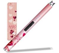 SUPRUS Accendino a candela con arco USB di tipo C, accendino elettrico con indicatore della batteria a LED, interruttore di sicurezza, ricaricabile, senza fiamma, antivento, portatile, per la festa