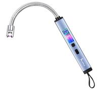 SUPRUS Accendino Elettrico per Candele Ricaricabile USB-C Antivento con Display Digitale della Batteria, Illuminazione Ambientale, Interruttore di Sicurezza, Collo Flessibile 360°, Fiamma al Plasma