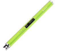 SUPRUS - Accendino elettronico ad arco, ricaricabile USB, con tripla sicurezza, al plasma (Giallo)
