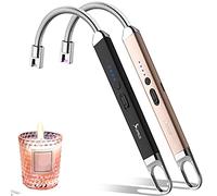 SUPRUS Candle Rechargeable Lighter for Home Camping (Black & Gold, 2)