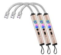 SUPRUS Electric Candle Lighter Windproof Rechargeable USB-C with Digital Battery Display Ambient Lighting Safety Switch 360° Flessibile Neck Flameless Plasma