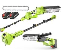 Supstable 2-in-1 Motosega Telescopica a Batteria 8 Pollici & Mini Motosega 8000mAh, Potatura Elettrico con Asta Telescopico 4,6m, Velocità Catena 10m/s, Mini Sega Brushless per il Taglio del Giardini