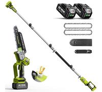 Supstable Mini Motosega a Batteria Telescopica 8000 mAh, 8 Pollici Motoseghe con Asta 4,8m, Potacorte Elettrico Brushless con Manico Telescopico, Velocità Catena 10m/s, Sega per il Taglio del Giardini