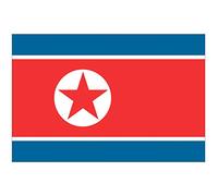 Supstick - Set di 8 adesivi con bandiera della Nazione Corea del Nord, formato 3 x 2 cm