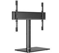 Suptek Porta TV Universale da Tavolo per Televisori 37-75 Pollici, Regolabile in Altezza, Base in Vetro Temperato, Max 45 kg, VESA 600x400mm TS203
