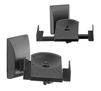 Suptek Staffa di montaggio a parete per altoparlante da scaffale a doppio morsetto laterale per diffusori audio di grandi dimensioni circostanti, può contenere fino a 30kg ogni SPM201XL, Nero