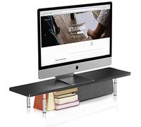 suptek Supporto per monitor in legno, altezza regolabile, per laptop, computer, notebook e tutti i display a schermo piatto, fino a 10 kg (MST016)