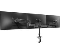 suptek Supporto per monitor triplo - 3 monitor con braccio per monitor a molla a gas adatto a tre schermi LCD piatti da 17 a 32" con morsetto, nero MD8003