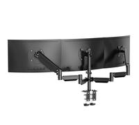Suptek Supporto per Triplo Monitor con Molla a Gas per Schermi da 17-32", Braccio Triplo Ergonomico Regolabile in Altezza, Giro e Rotazione 360°, VESA 75/100mm, Portata 10kg per Braccio, Nero, MD8003