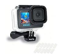 Suptig Custodia impermeabile subacquea compatibile per Go Pro Hero 13/12/11/10/9 nero, 50 m, custodia protettiva subacquea Hero 13/12/11/10/9 nera per immersioni subacquee subacquee nuoto