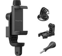Suptig Supporto per telefono per treppiede, adattatore per treppiede per action camera, compatibile con iPhone, Gopro, DJI Action, Insta 360, Akaso, Mic, accessori fotografici con luce LED