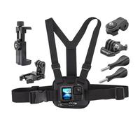 Suptig Supporto toracico, cinghia pettorale regolabile, materiale traspirante per GoPro Hero 13/12/11/10/9/8/7/6/5/4/3, Akaso, DJI osmo e altre action camera (nero)